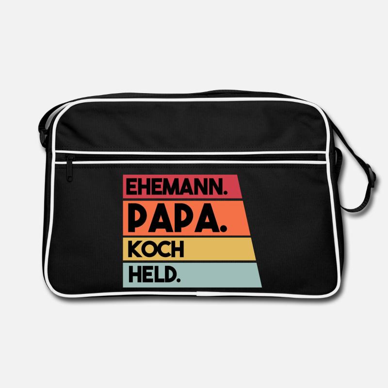 Ehemann Papa Koch Held Retro Tasche