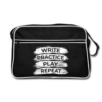 Writing, practicing, playing, repeating - Retro Bag - black/white - Front