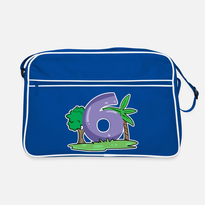Nummer 6 Muster Retro Tasche