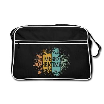 rétro Joyeux Noël Flocon de Neige Cristal de Glace - Sac Retro - noir/blanc - Devant