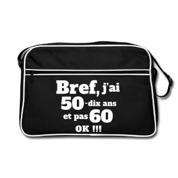60 Year Anniversary, I'm 60 Years Old, Birthday - Retro Bag - black/white - Front