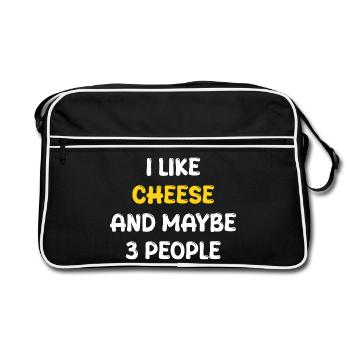 J’aime le fromage et peut-être trois personnes - Sac Retro - noir/blanc - Devant