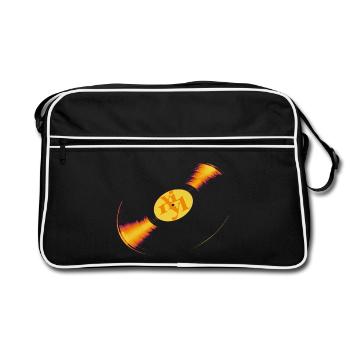 Retro Vinyl-Rausch – Dein Sound-Statement - Retro Tasche - Schwarz/Weiß - Vorne