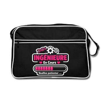 Future Ingénieure Chargement Cadeau Drôle Études - Retro Bag - black/white - Front
