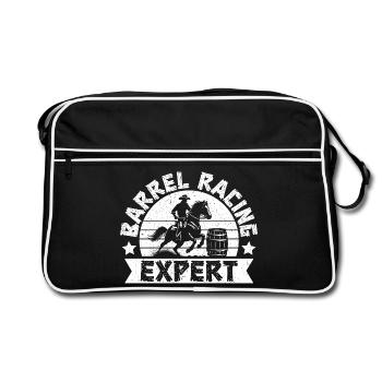 Cowboy expert en courses de tonneaux de rodéo - Sac Retro - noir/blanc - Devant