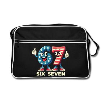 US Flag 67 Memes Six Seven - Sac Retro - noir/blanc - Devant