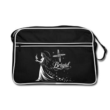 Déesse celtique Brigid imbolc avec la flamme - Sac Retro - noir/blanc - Devant