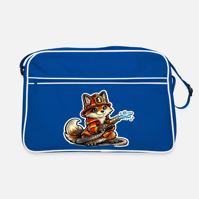 Fuchs Feuerwehrheld im Einsatz Retro Tasche