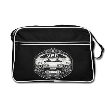 Wartburg 1.3 Dekoratief IFA  Eisenach Retro Logo - Retro Tasche - Schwarz/Weiß - Vorne
