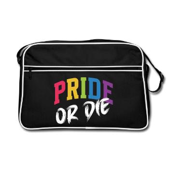 Mois de la Fierté LGBT - Fierté ou Mort - Sac Retro - noir/blanc - Devant
