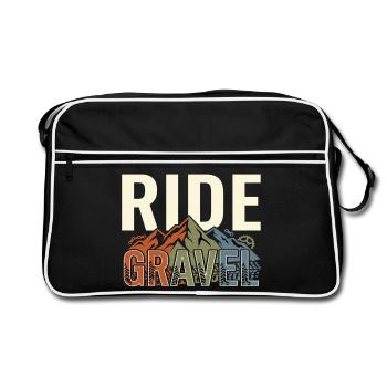 Aventure de vélo de gravier en plein air - Sac Retro - noir/blanc - Devant