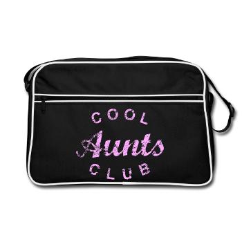 Cool Aunts Club Tante Muttertag Geschenk - Retro Tasche - Schwarz/Weiß - Vorne