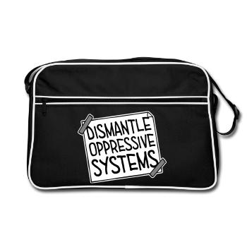 Déclaration d’activisme pour démanteler les systèmes oppressifs - Sac Retro - noir/blanc - Devant