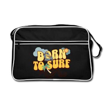 Born To Surf - Retro Tasche - Schwarz/Weiß - Vorne