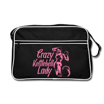 La Fanatique du Fitness La Dame Folle des Kettlebells - Sac Retro - noir/blanc - Devant
