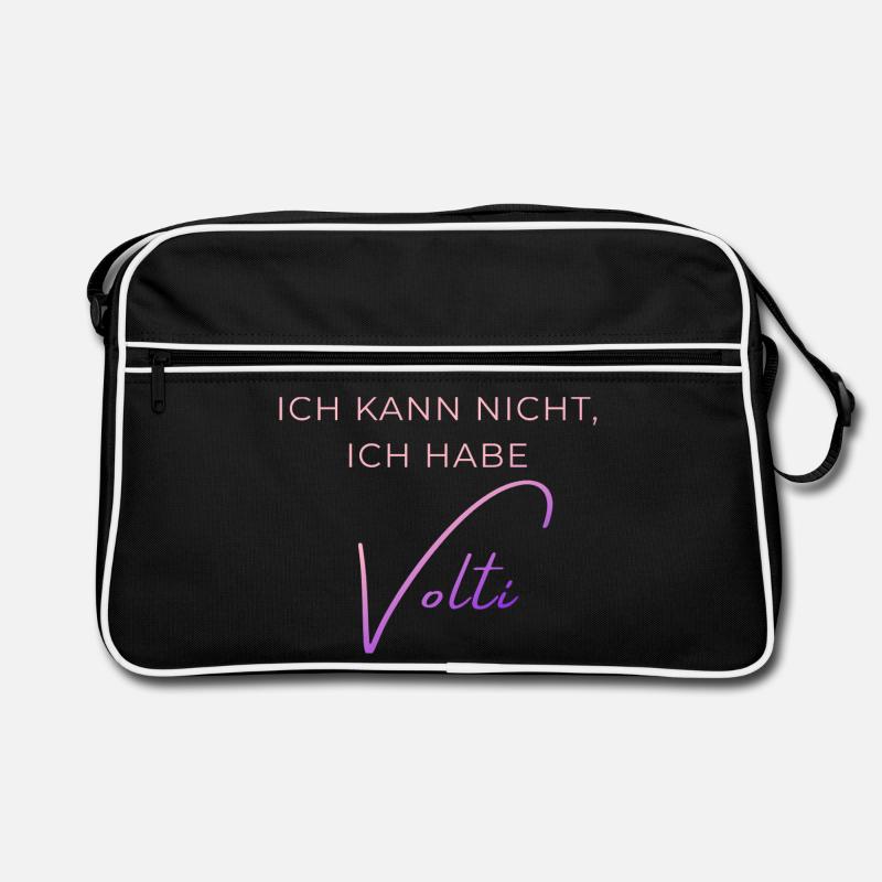 Voltigieren Training: Lustiger Volti Spruch - Retro Tasche - Schwarz/Weiß