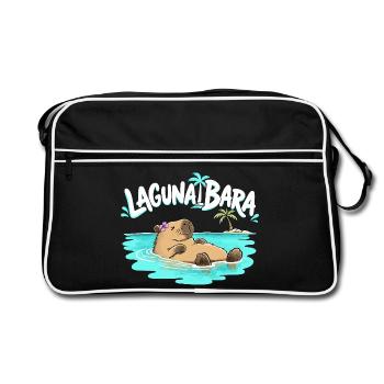 Capybara Lagunabara Sommer Urlaub Meer Tierhumor - Retro Tasche - Schwarz/Weiß - Vorne