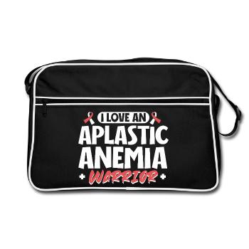 Ich liebe einen Kämpfer - Anämie Support - Retro Tasche - Schwarz/Weiß - Vorne