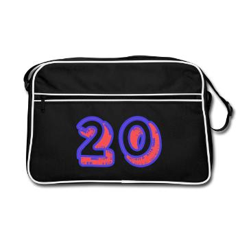 20. 20 ANS. 20e ANNIVERSAIRE. ANNIVERSAIRE 20 ANS. - Sac Retro - noir/blanc - Devant