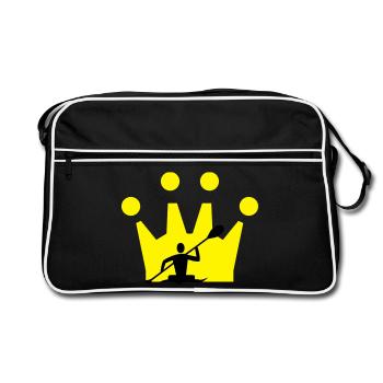 Kanu Krone - Retro Tasche - Schwarz/Weiß - Vorne