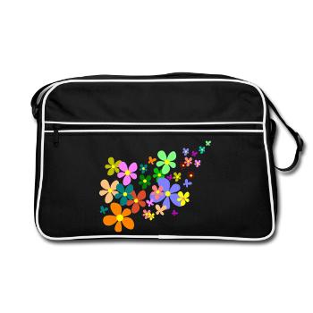 spring flowers - Retro Bag - black/white - Front