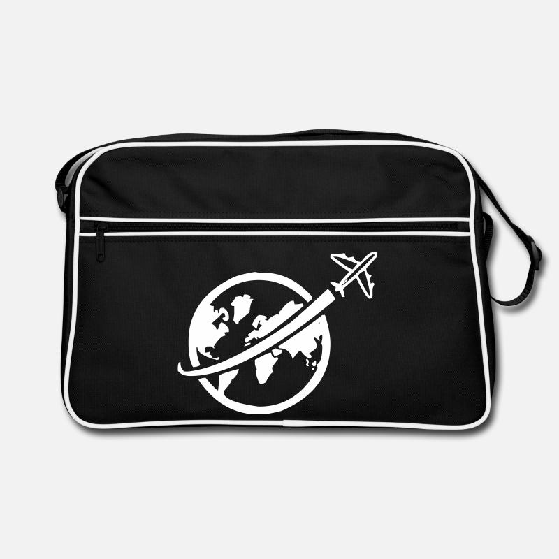 Airplane with globe Retro Bag