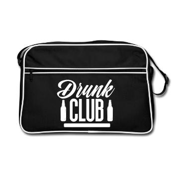 Drunk Club - Retro Tasche - Schwarz/Weiß - Vorne
