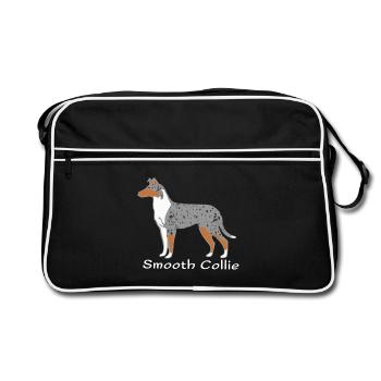 Smooth Collie blue-merle - Sac Retro - noir/blanc - Devant