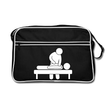 Physiothérapeute kinésithérape - Sac Retro - noir/blanc - Devant