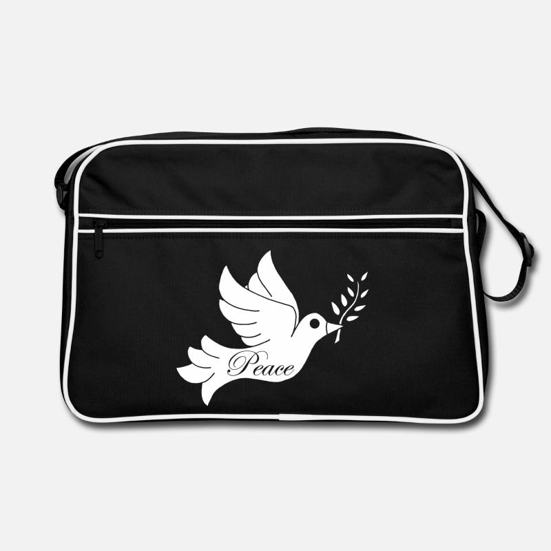 Oiseau blanc de la paix Sac Retro