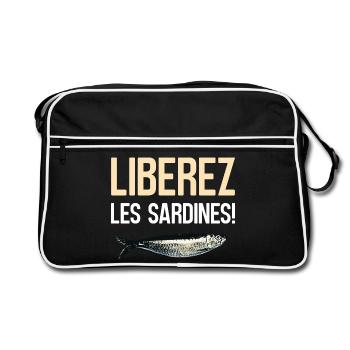 Liberez les sardines - Sac Retro - noir/blanc - Devant