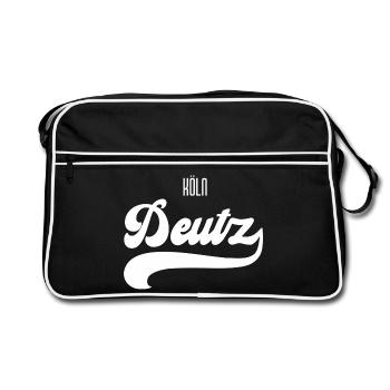 Köln Deutz - Retro Tasche - Schwarz/Weiß - Vorne