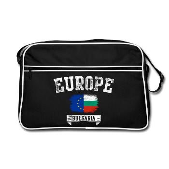 Europe Bulgarie Drapeau de la brosse - Sac Retro - noir/blanc - Devant