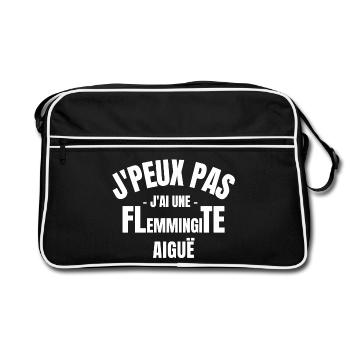 flemme, je suis fatigué, pas du matin - Sac Retro - noir/blanc - Devant
