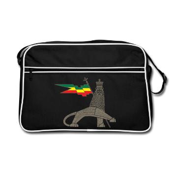 Royal Lion with Ether Flag Bar - Retro Bag - black/white - Front