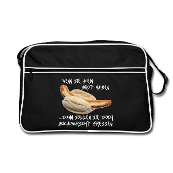 Wenn sie kein Brot haben ...  - Retro Tasche - Schwarz/Weiß - Vorne