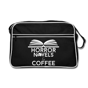 Amateur de livres, romans d’horreur et café - Sac Retro - noir/blanc - Devant