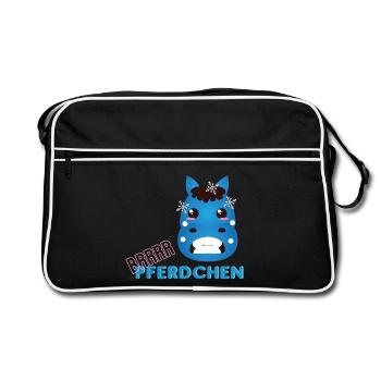 ! Brrr Pferdchen - Winter Pony - Retro Tasche - Schwarz/Weiß - Vorne