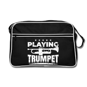 Playing the trumpet - Retro Bag - black/white - Front