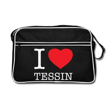 I LOVE TICINO - Retro Bag - black/white - Front