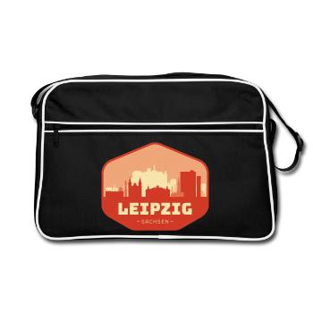 Leipzig Saxe – Skyline avec une touche culturelle Beschre - Sac Retro - noir/blanc - Devant