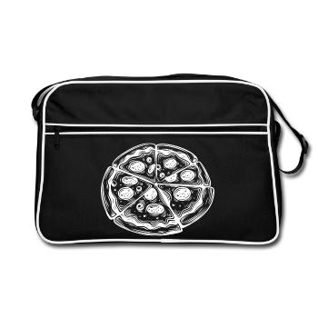 Pizza Drawing - Retro Bag - black/white - Front
