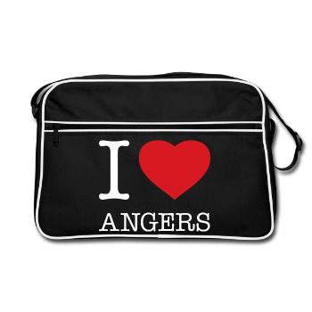 I LOVE ANGERS - Retro Bag - black/white - Front