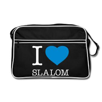 J’ADORE LE SLALOM - Sac Retro - noir/blanc - Devant