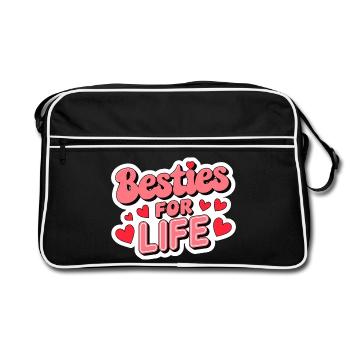 besties for life Galentine's Day 2026 - Retro Bag - black/white - Front