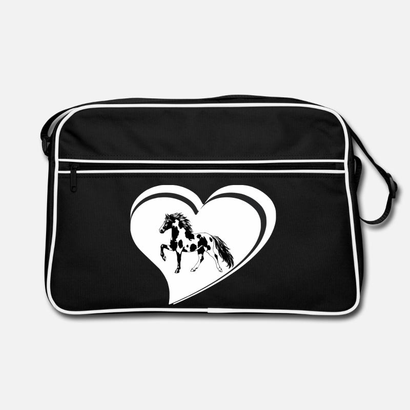 Edles Islandpferd Schecke im Tölt Damen Mädchen Retro Tasche