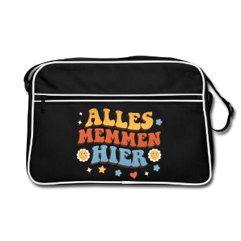 Malle ALLES MEMMEN HIER Retro Lustig - Sac Retro - noir/blanc - Devant