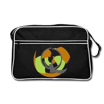 Orbite spirale Géométrie abstraite - Sac Retro - noir/blanc - Devant