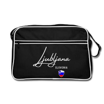 Ljubljana Slovénie, design minimaliste élégant - Sac Retro - noir/blanc - Devant