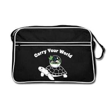 Glass Dome Turtle World in Shell - Retro Bag - black/white - Front